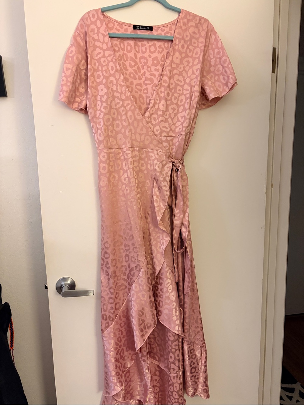 Free with purchase Pink Leopard-Print Wrap Midi Dress